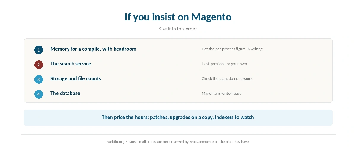Checklist for sizing a Magento server and the alternative to it