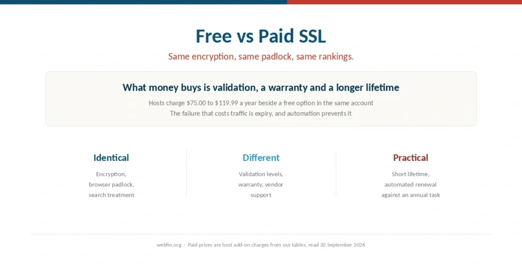 Cover comparing free automated certificates with paid ones