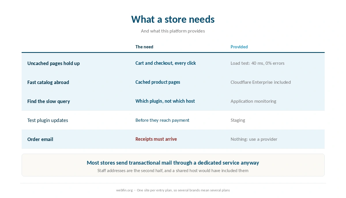 What a WooCommerce store needs and what Kinsta provides