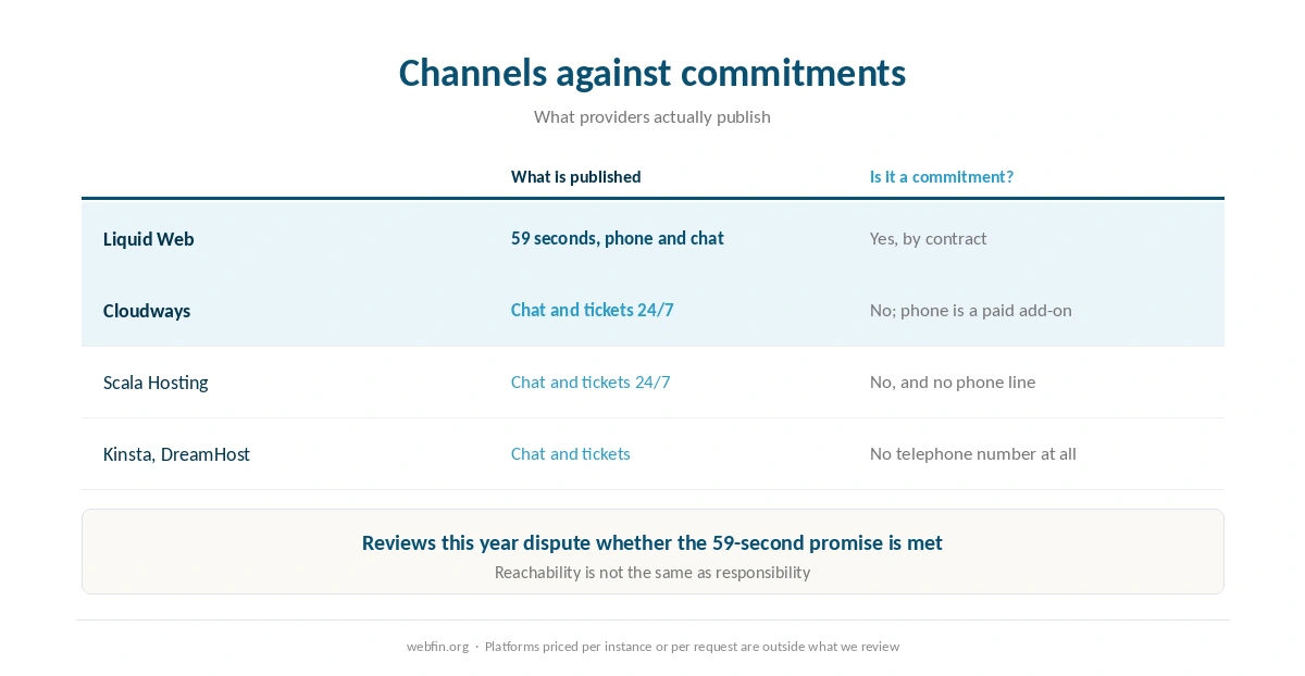 What hosts publish about support against what they commit to