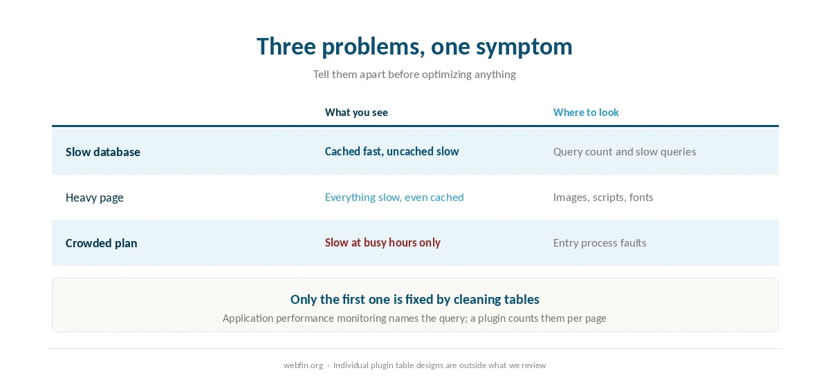 How to tell a slow database from a slow server or a heavy page