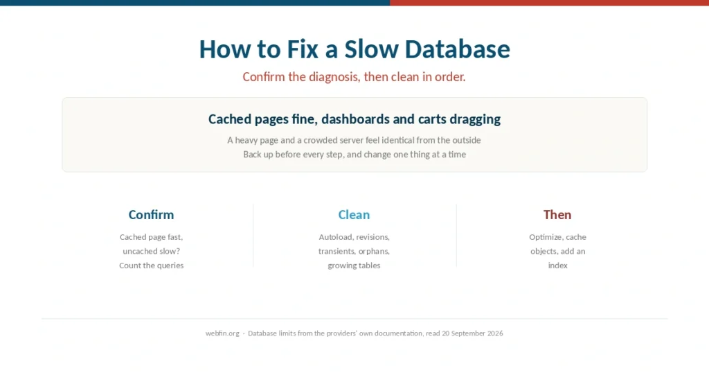 Cover for a guide to fixing a slow WordPress database