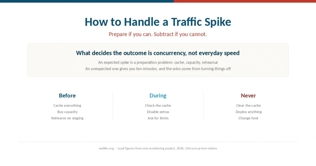 Cover for a guide to handling a website traffic spike